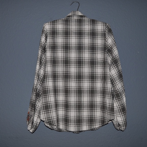 New KNOX ROSE Plaid Embroidered Flannel Shirt [A7] - Picture 4 of 6